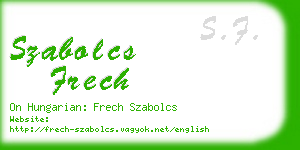 szabolcs frech business card